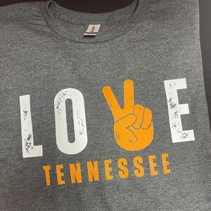 Gildan Orange and Gray Short Sleeve Tee with Bold Graphic Tennesse or any school